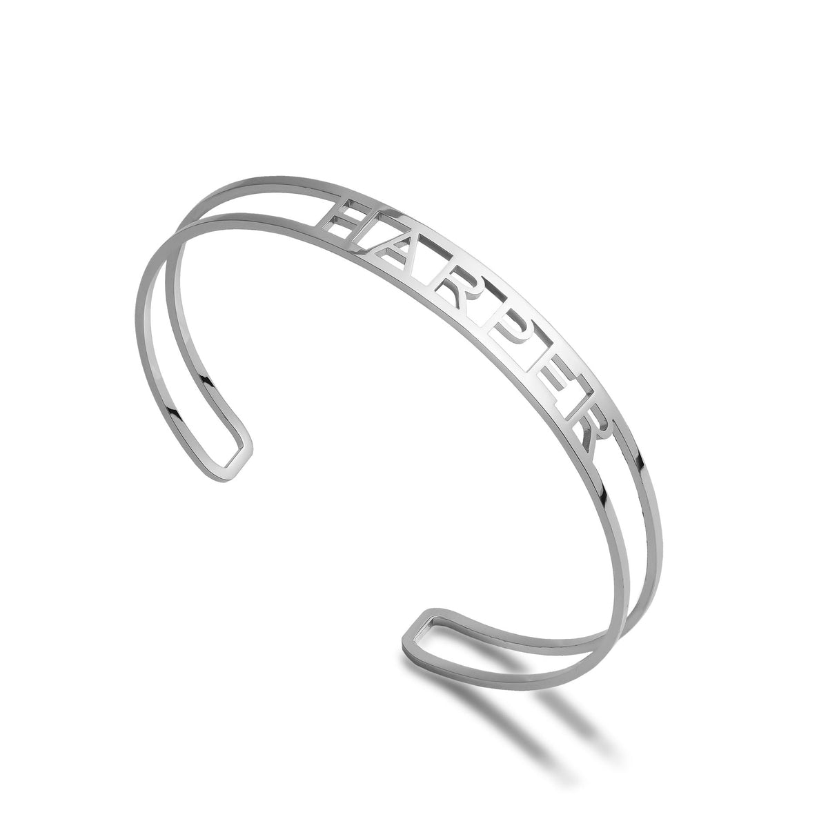 3D naam bangle zilver