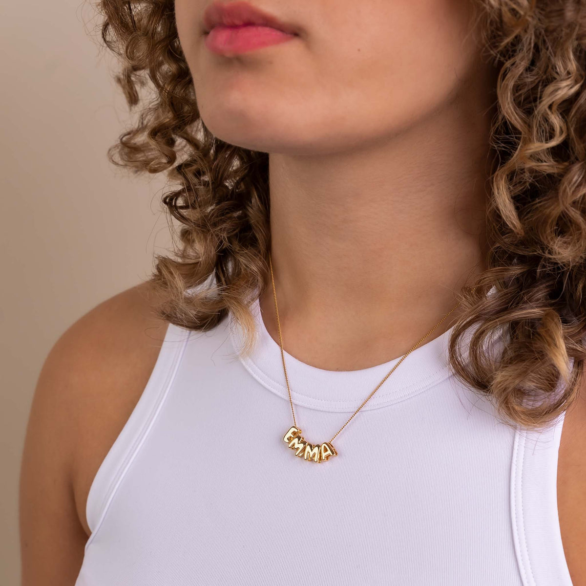 Bubble initialen ketting goud