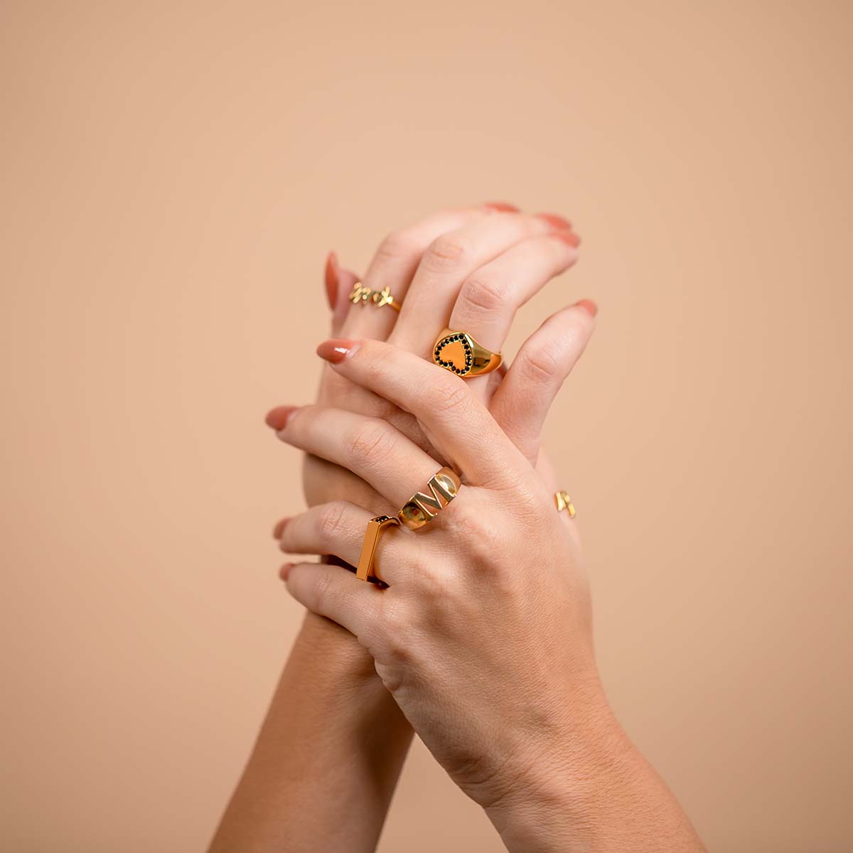 Noir hart ring goud