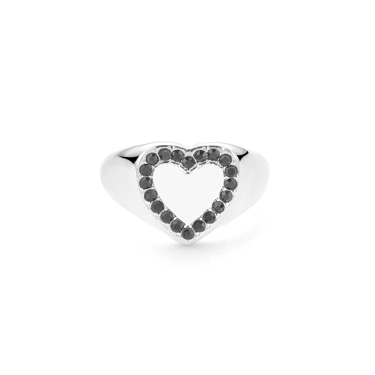Noir hart ring zilver