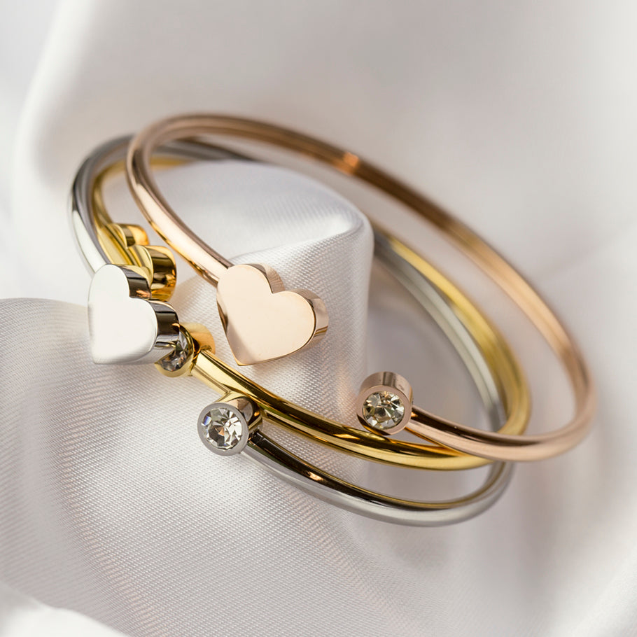 Hart bangle zilver