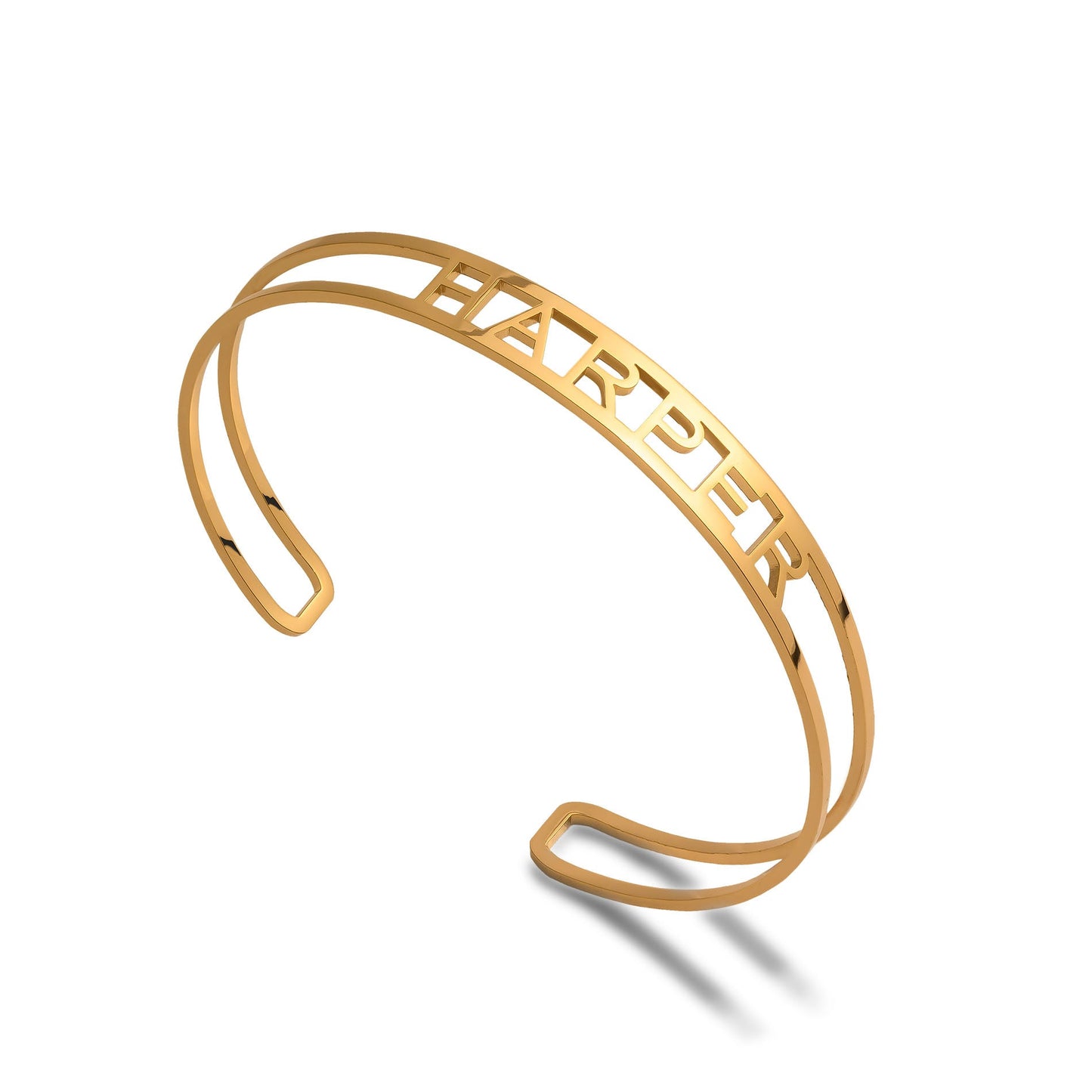 3D name bangle gold - Personalized