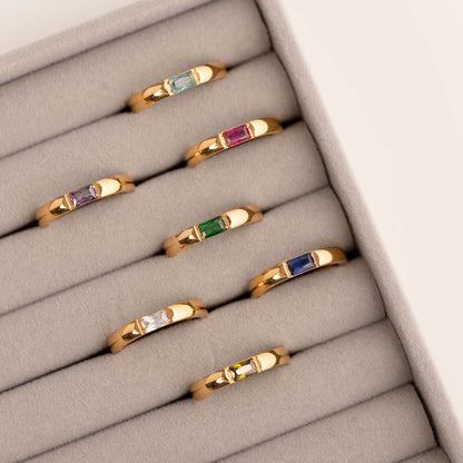 Birthstone ring - Zirconia stones