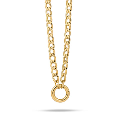 Losse letter & geboortesteen ketting goud