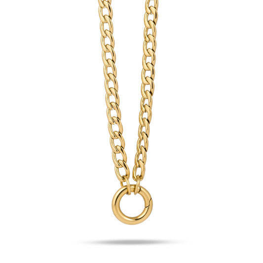 Losse letter & geboortesteen ketting goud