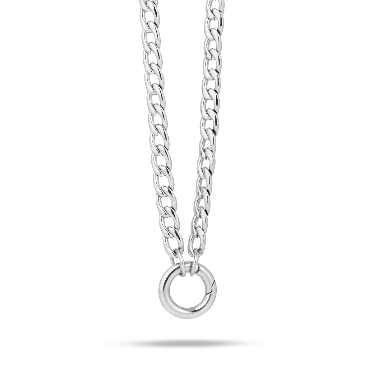 Losse letter & geboortesteen ketting zilver
