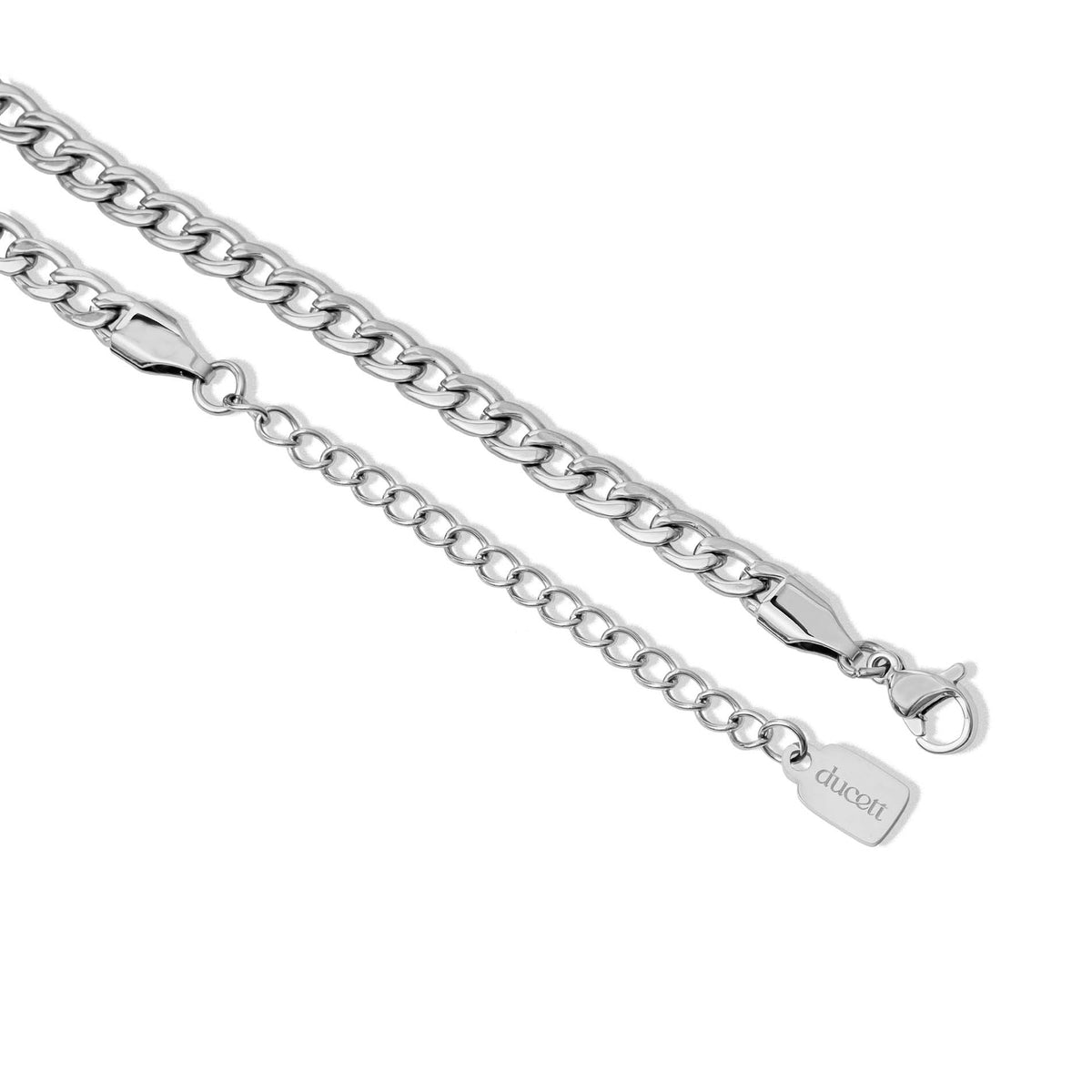 Losse letter & geboortesteen ketting zilver