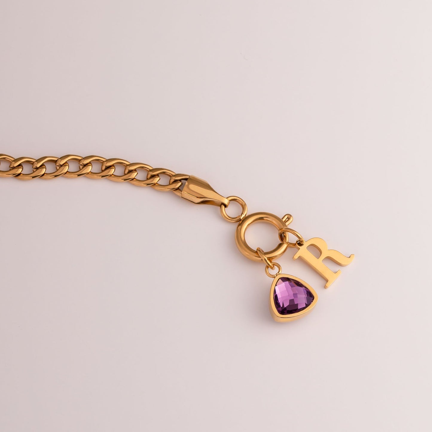 Letter & birthstone bracelet - Personalized