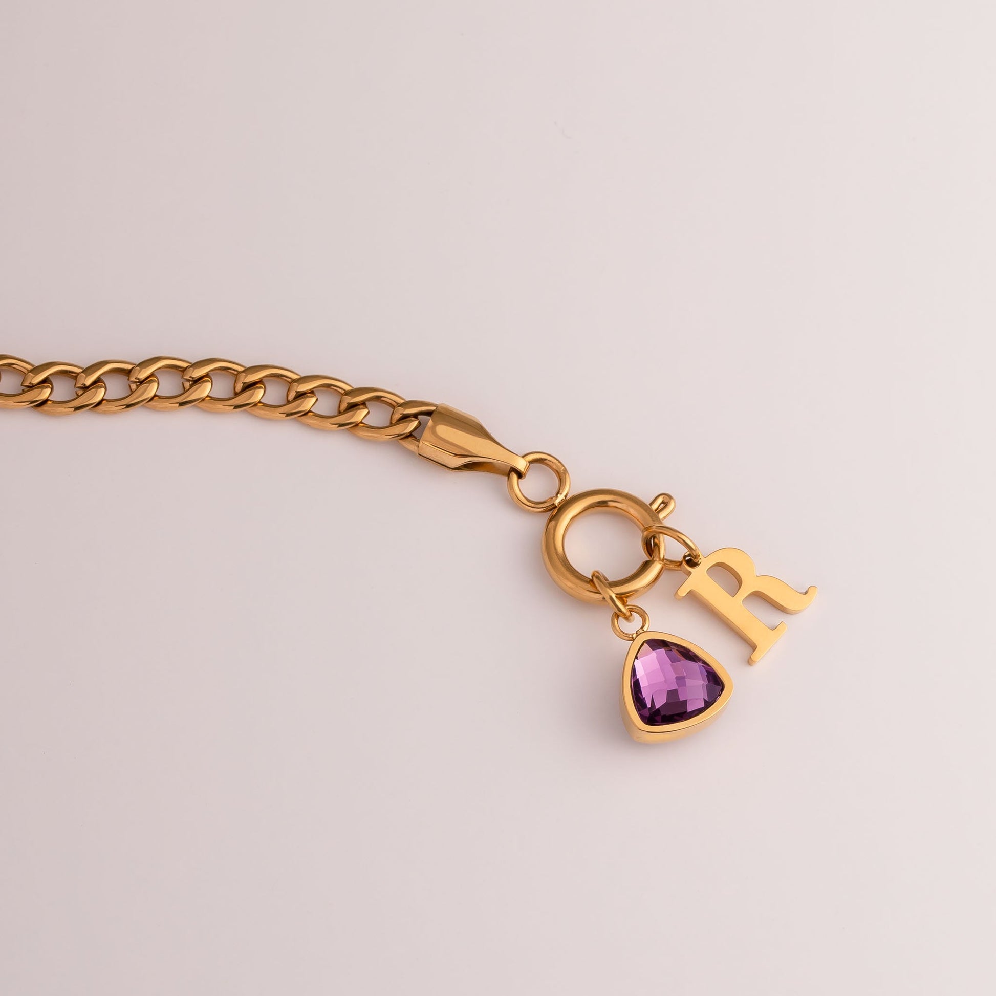 Letter & birthstone bracelet - Personalized