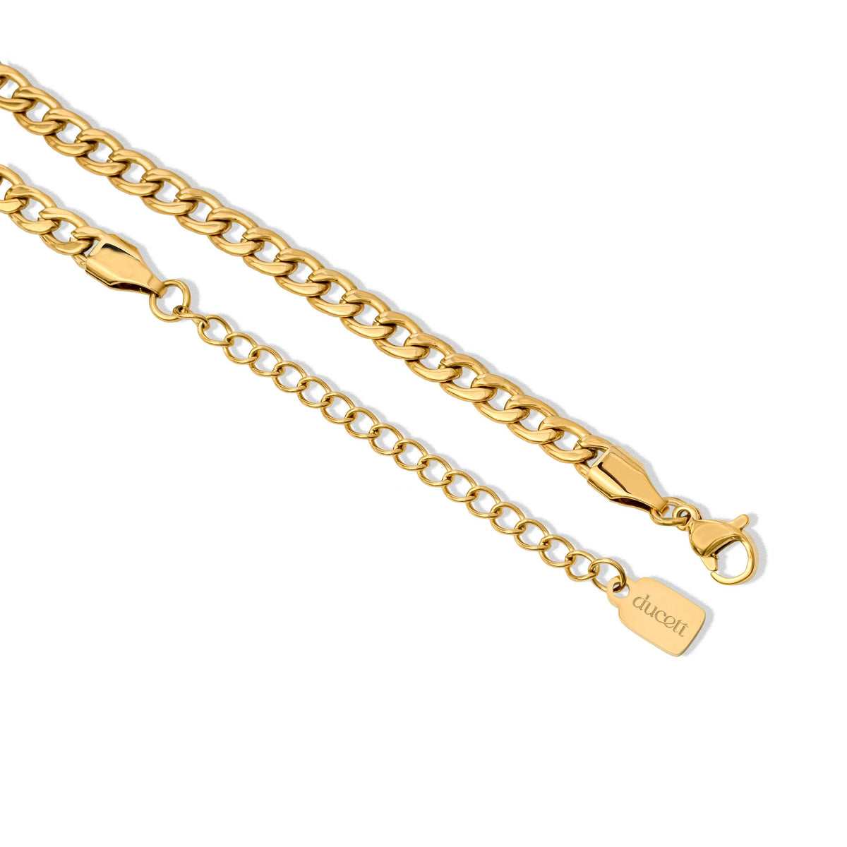 Losse letter & geboortesteen ketting goud