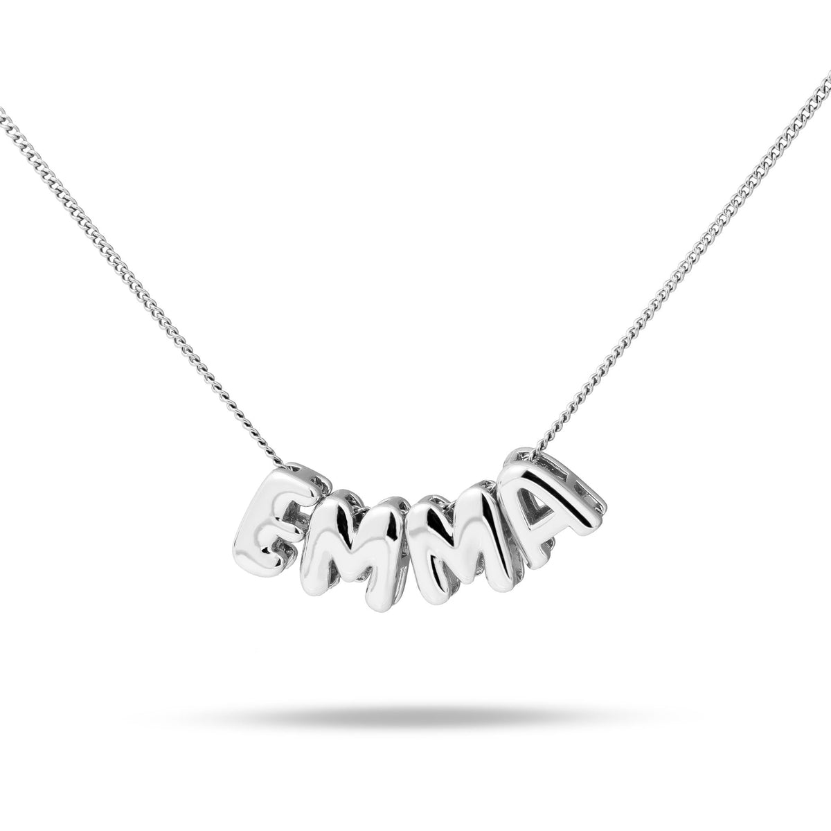 Bubble initialen ketting zilver