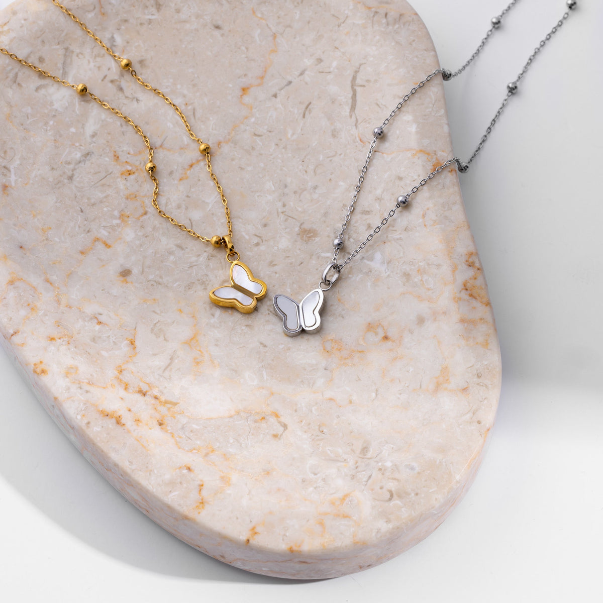 Vlinder ketting zilver
