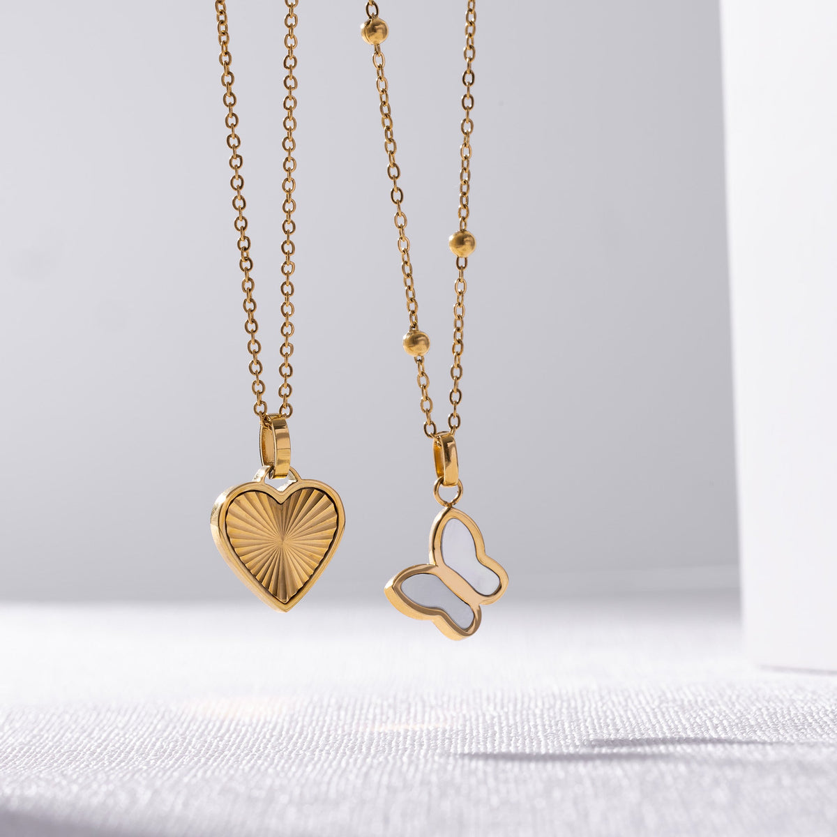 Sunray hart ketting goud