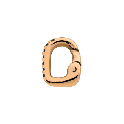 Clip black stones rosé gold - Stainless steel