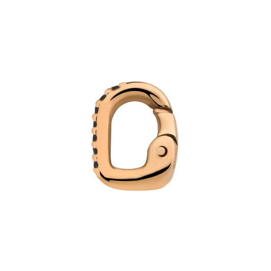 Clip black stones rosé gold - Stainless steel