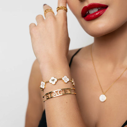 Klaver schelp armband goud 18K