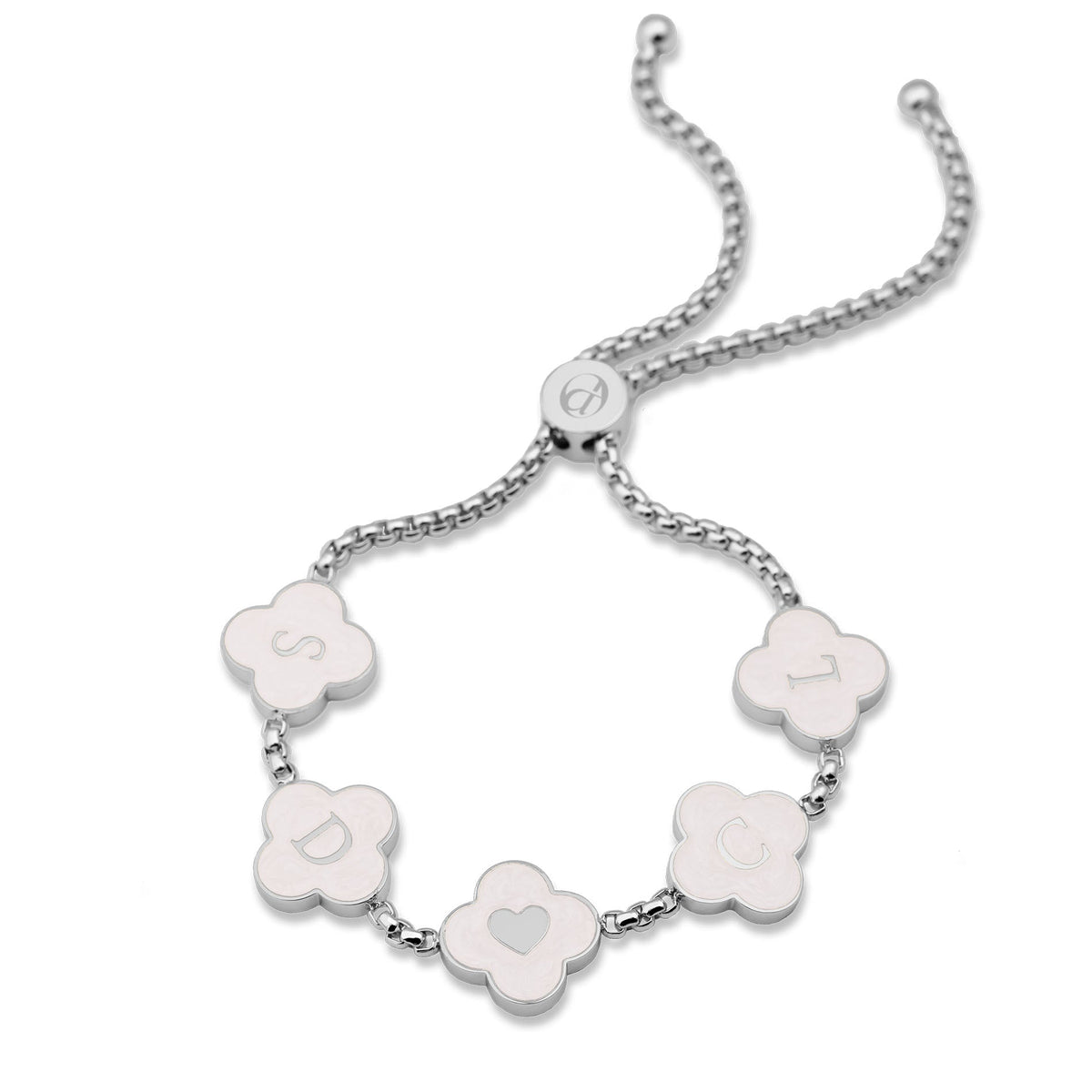 Klaver schelp armband zilver
