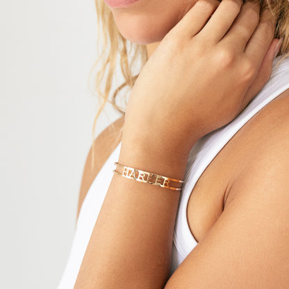 3D name bangle - Stainless steel