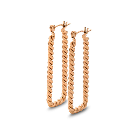Rope earring rosé gold - Stainless steel