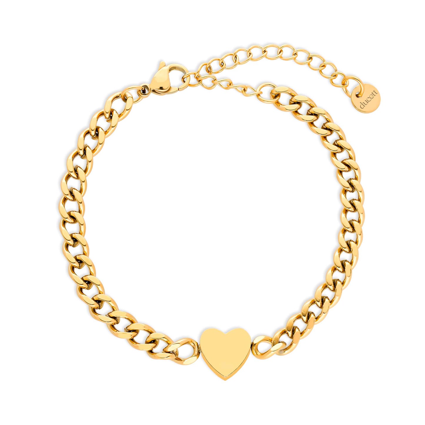 Heart chain bold gold - Stainless steel