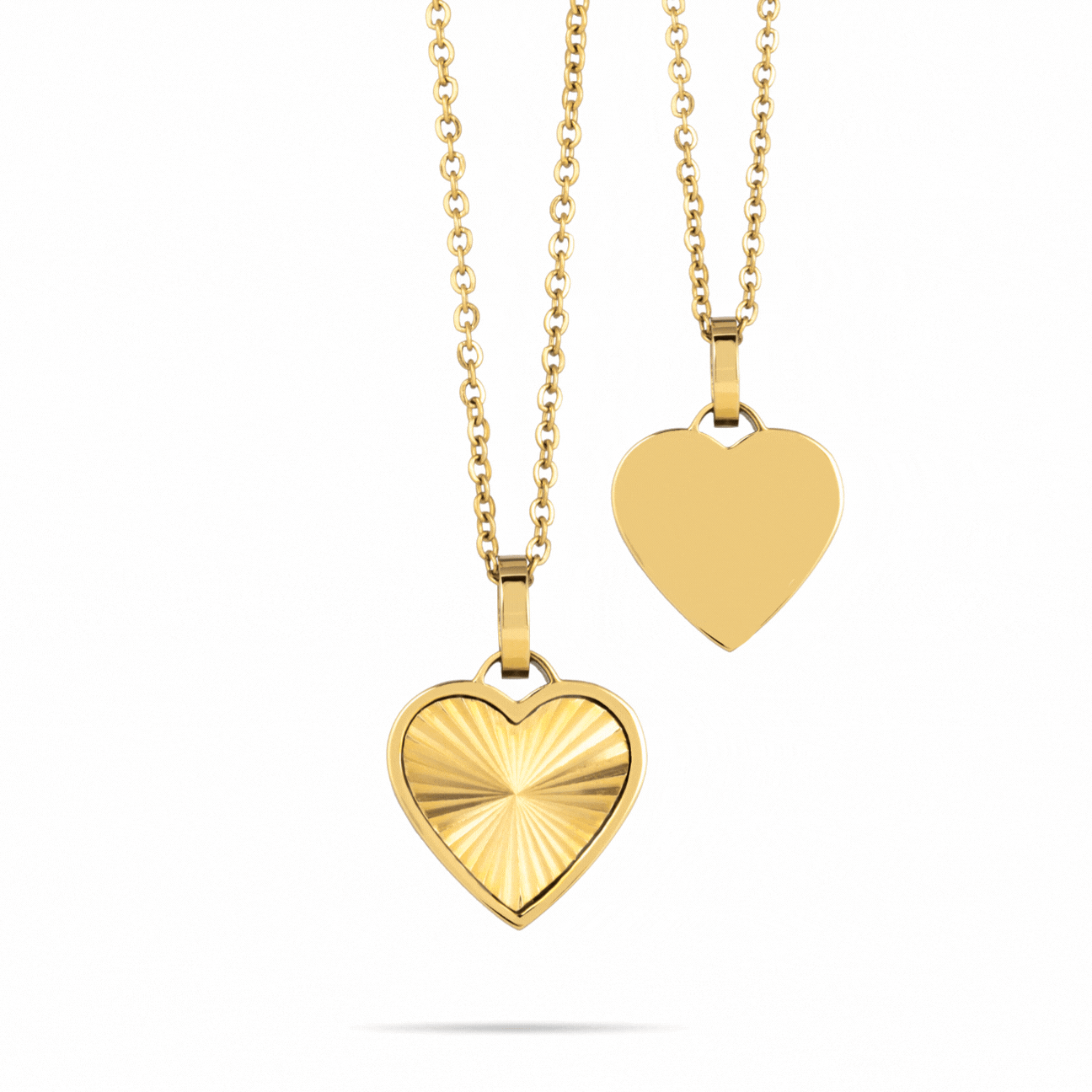 Sunray hart ketting goud