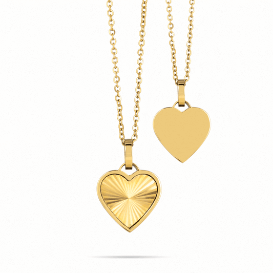 Sunray hart ketting goud