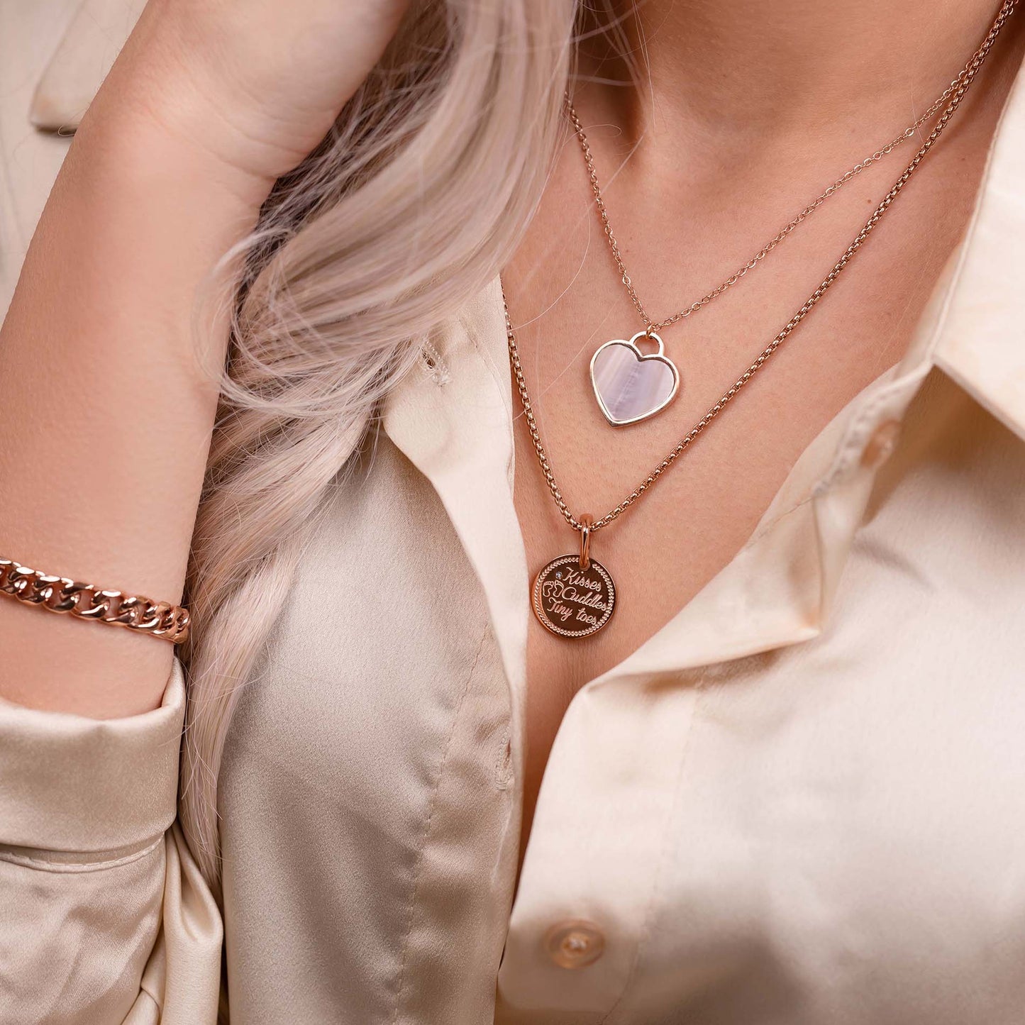Heart pearl necklace - No discoloration