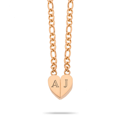 Magnetic heart rose gold - Personalized