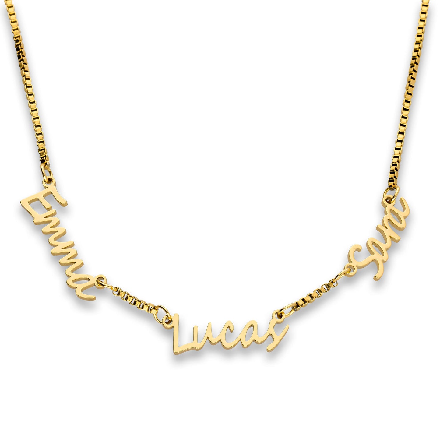 Multi name necklace gold - Personalized