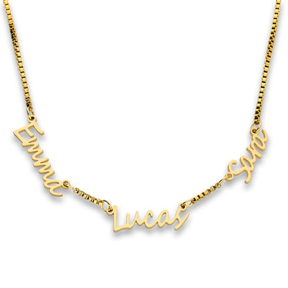 Multi name necklace gold - Personalized