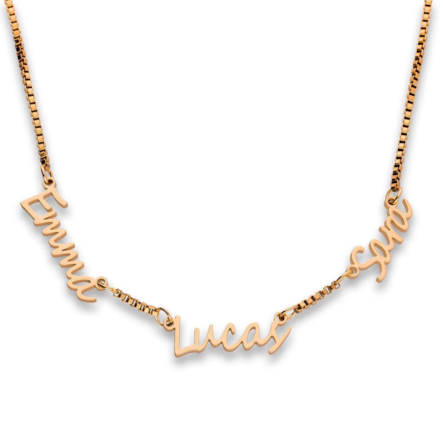 Multi name necklace rosé gold - Personalized