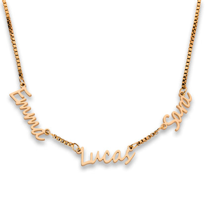 Multi name necklace rosé gold - Personalized