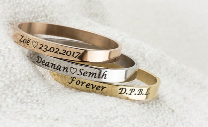 Tekst bangle goud
