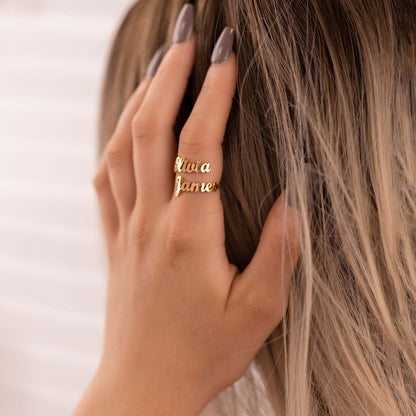 Two names ring - Stainless steel