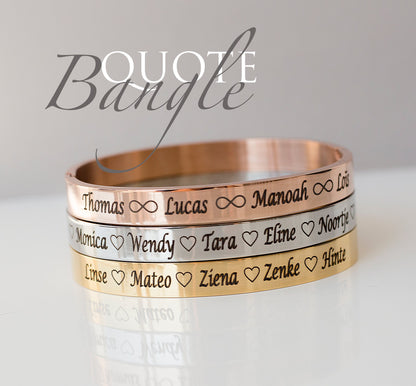 Tekst bangle goud