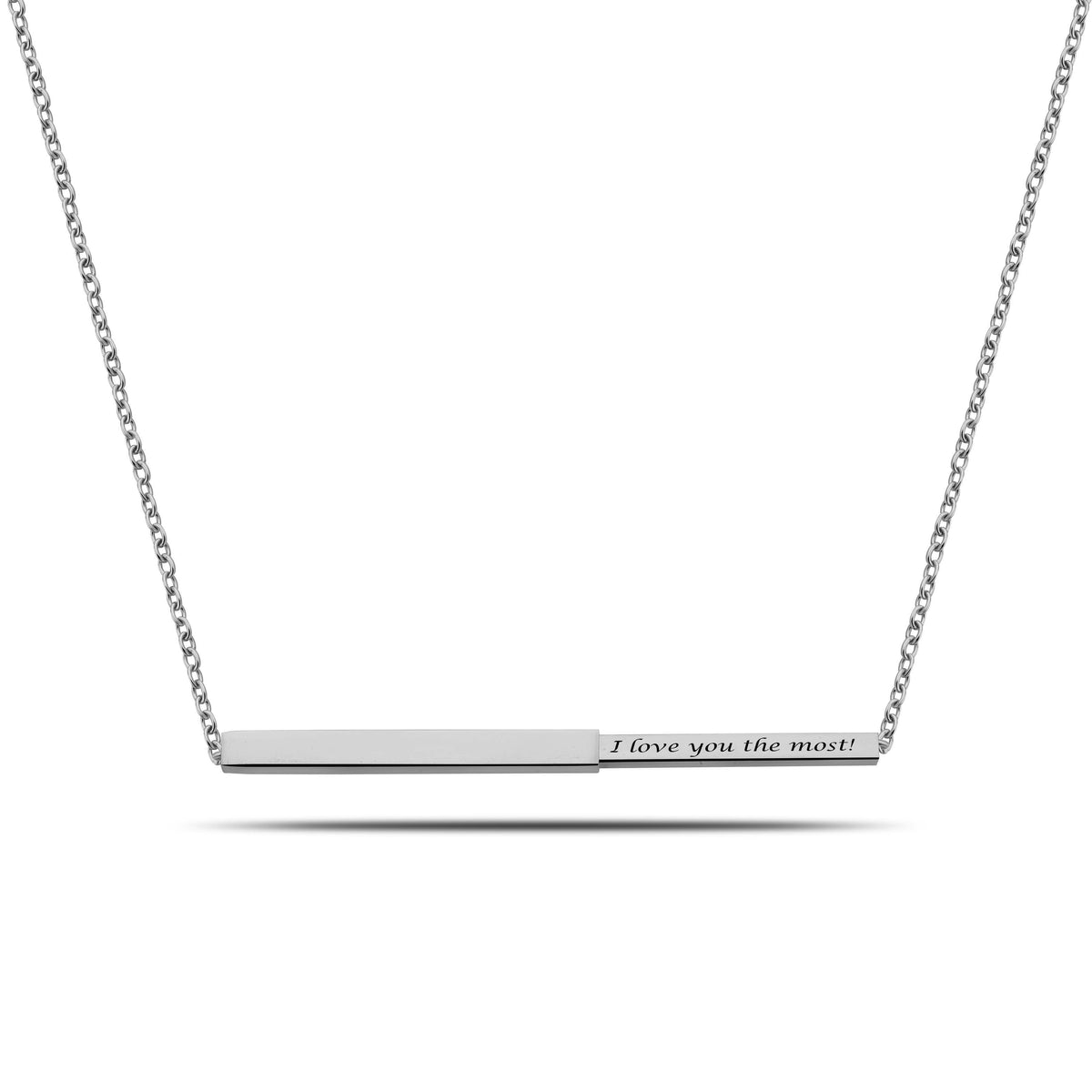 Secret bar ketting zilver
