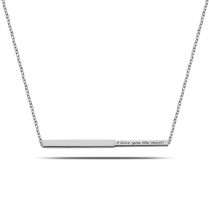 Secret bar ketting zilver