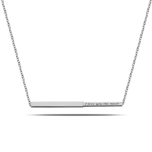 Secret bar ketting zilver