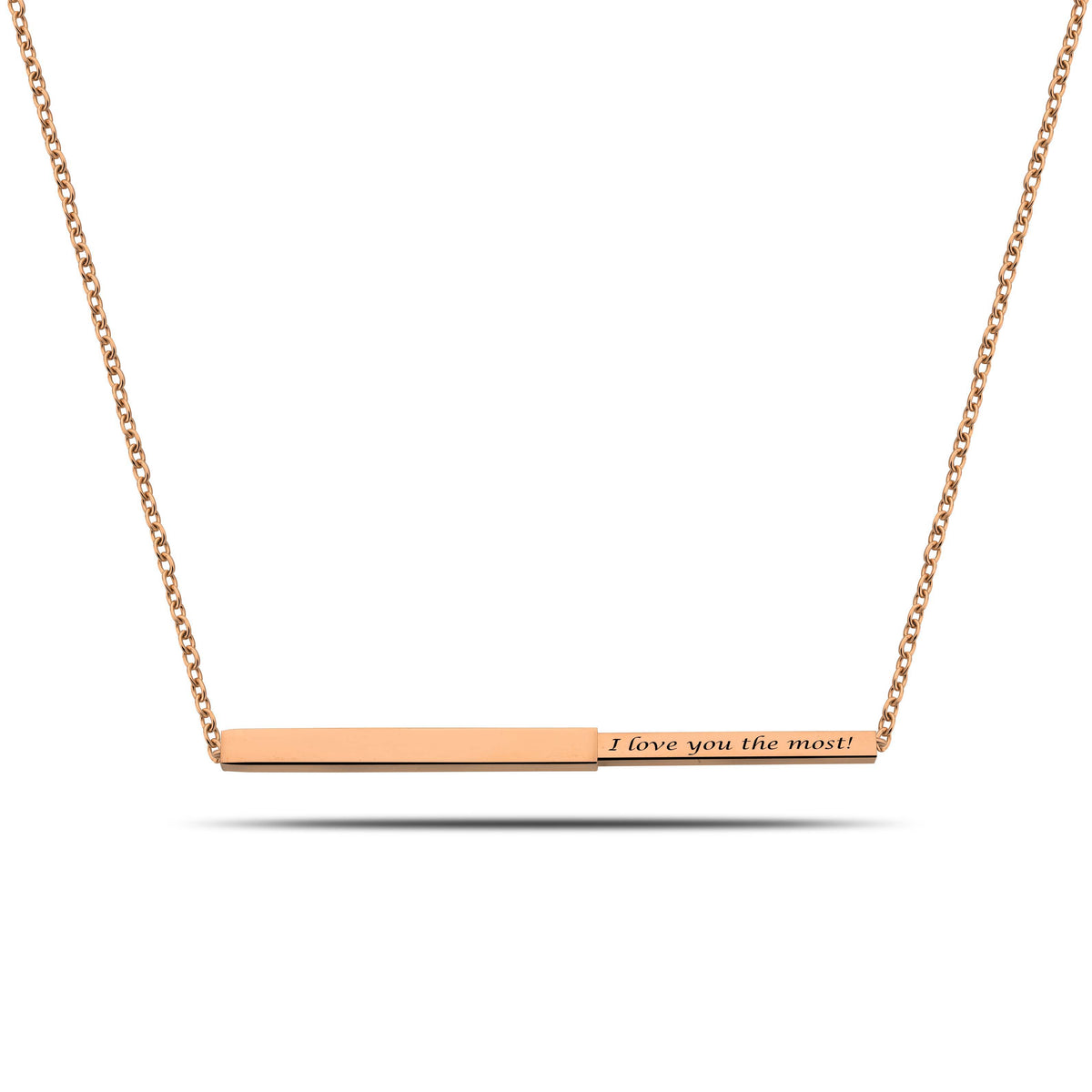 Secret bar ketting rosé goud