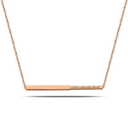 Secret bar ketting rosé goud