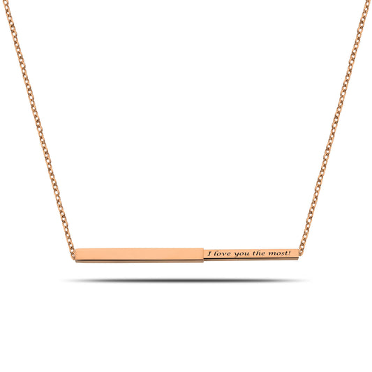Secret bar ketting rosé goud