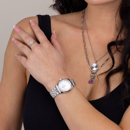 Sunray locket silver