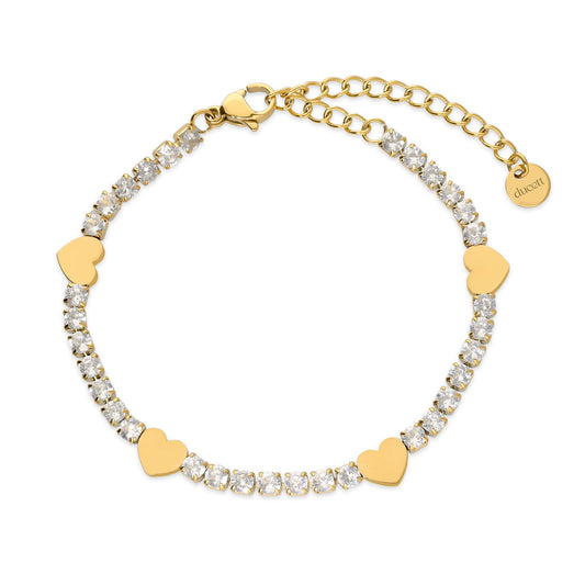 Sparkling hearts gold - Stainless steel