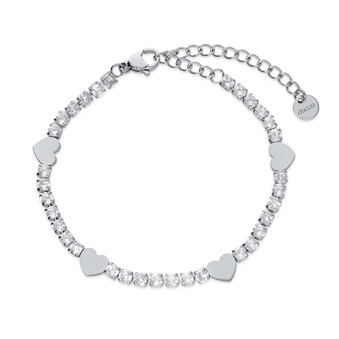 Sparkling hearts silver - Stainless steel