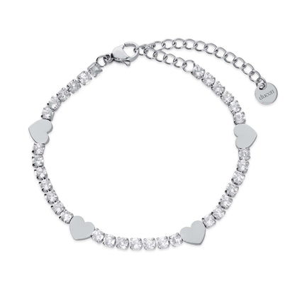 Sparkling hearts silver - Stainless steel