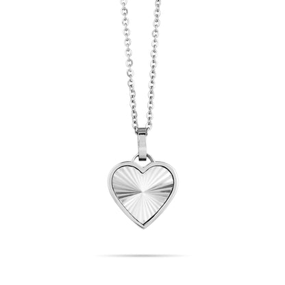 Sunray hart ketting zilver