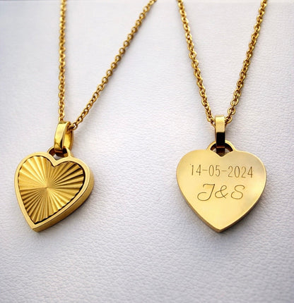 Sunray hart ketting goud