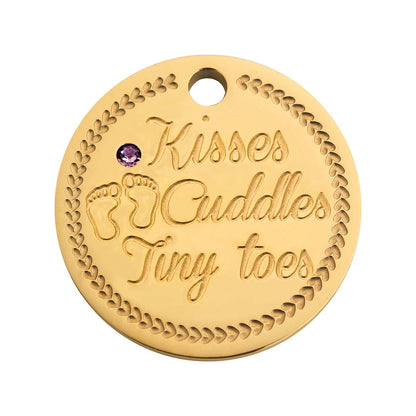 Coin babyfeet pink gold - Personalized