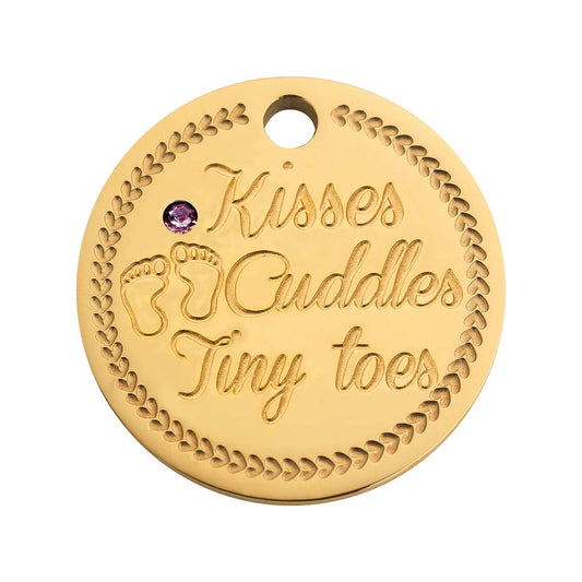 Coin babyfeet pink gold - Personalized
