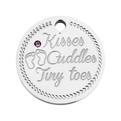 Coin babyfeet pink silver - Stainless steel